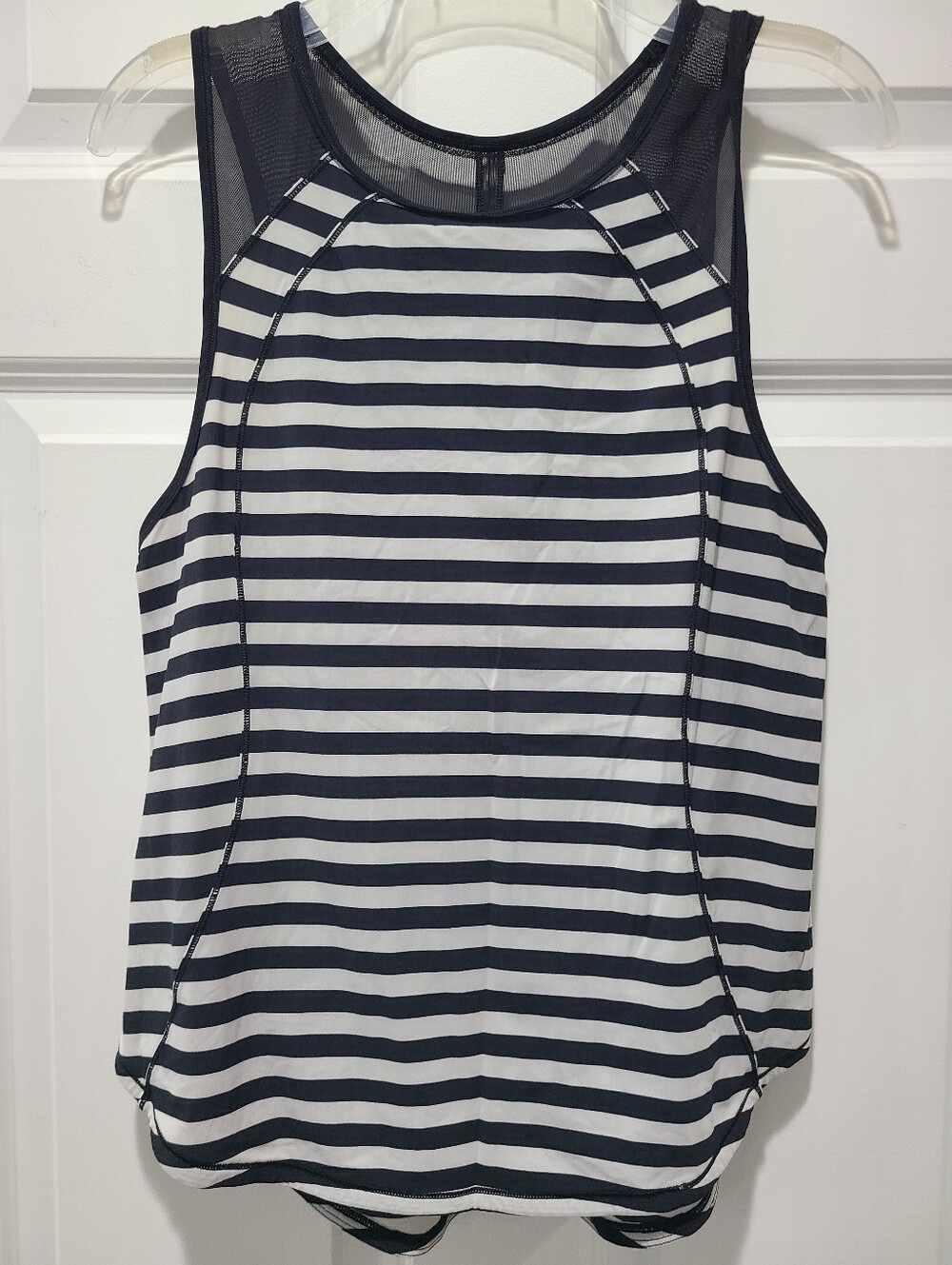 Lululemon Sculpt Tank Running Athletic Black White Striped Sz 6